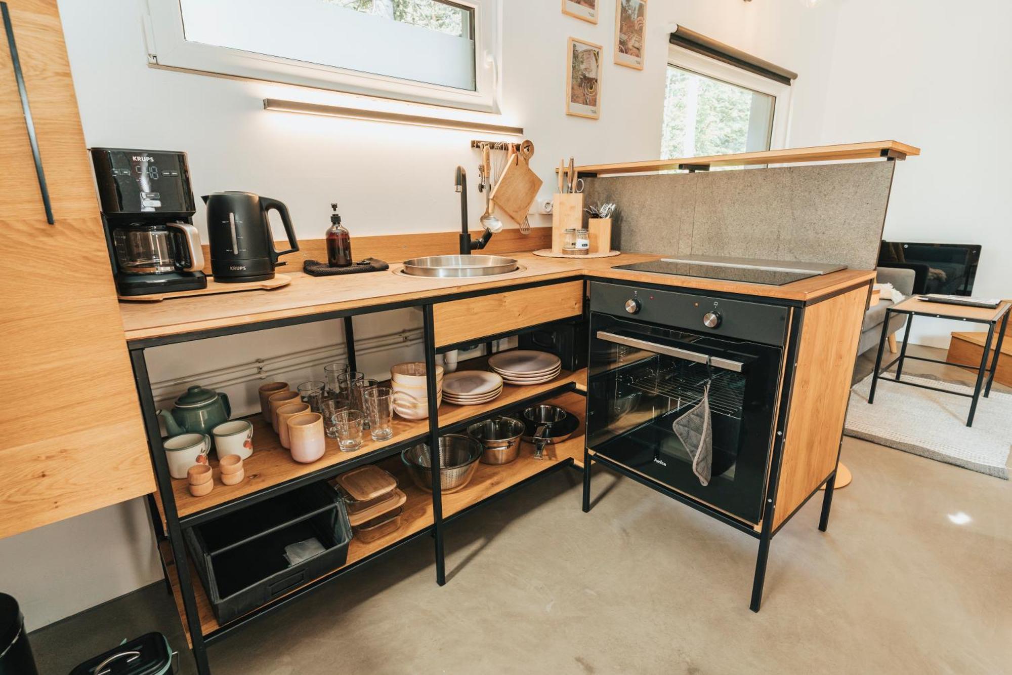 Modernes Tinyhouse Trailer Cabins Am Waldrand - Mit Seezugang Eging Exterior foto